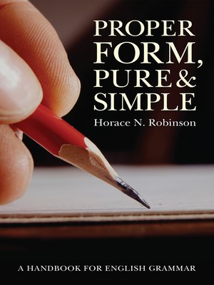 cover image of Proper Form, Pure and Simple